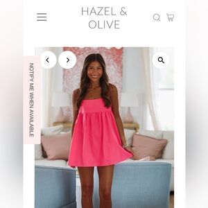 Hazel & Olive Vibrant Pink Romper Dress